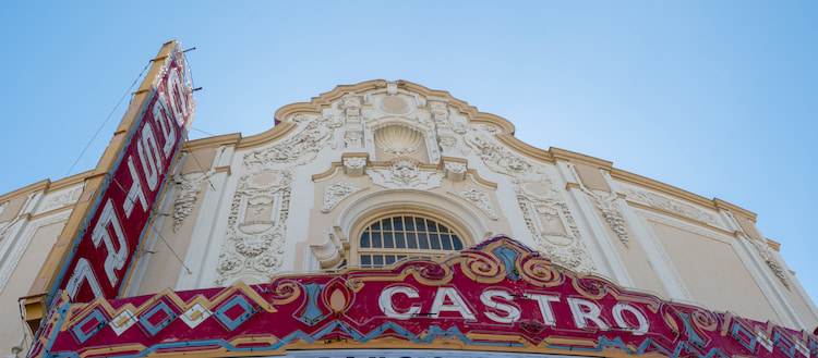 a view of the front of the castro theatre