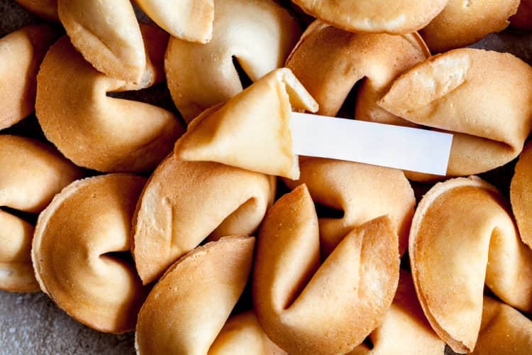 A pile of fortune cookies