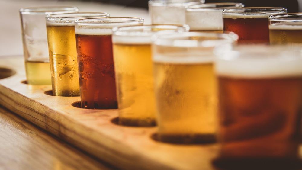 Flight of different types of beer