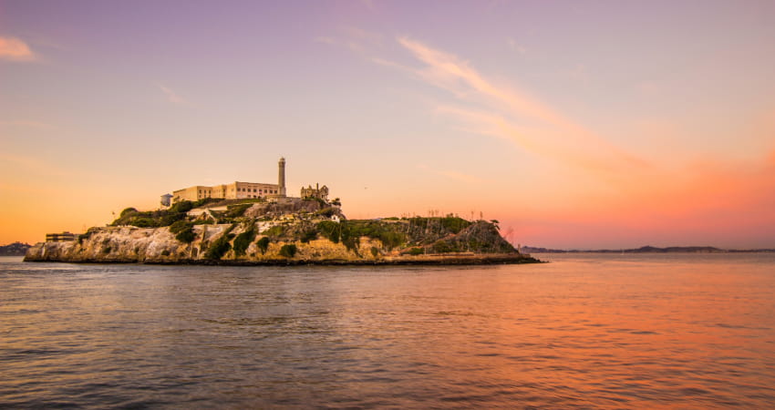 Alcatraz Island at sunset
